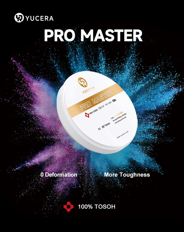 Yucera 4D Pro Master Dental Zirconia Block 0 تغییر شکل با 8 لایه رنگ چند لایه