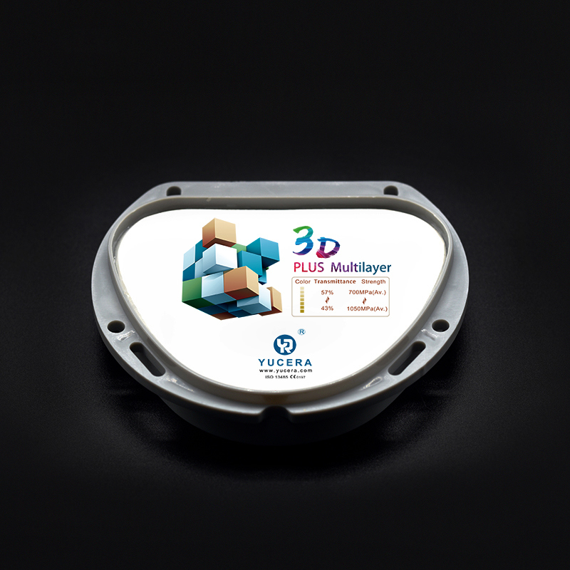 3D Plus Multilayer 43% -57% 6 Layers 3D Zirconia Dental Block Disc CAD CAM 89mm System for Dental Lab with ISO CE Certificate
