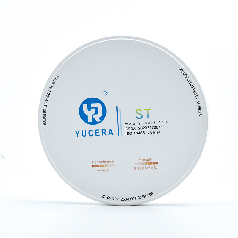 قیمت کارخانه Yucera دندانپزشکی فوق العاده شفاف ST 98mm 95mm بلوک سفید دیسک سرامیکی برای سیستم Cad Cad دستگاه فرز 5 محور