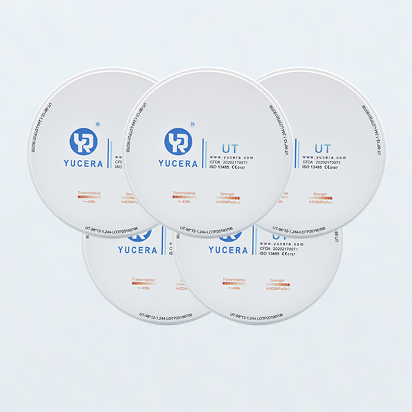 قیمت کارخانه Yucera دندانپزشکی فوق العاده شفاف ST 98mm 95mm بلوک سفید دیسک سرامیکی برای سیستم Cad Cad دستگاه فرز 5 محور