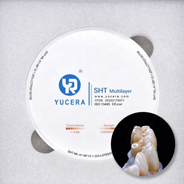 Yucera Factory Price Blank Zirconia SHT Multilayer Ceramic Dentist Dental Zirconia Blocks
