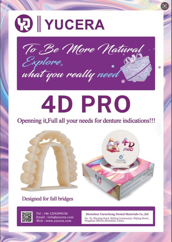 Yucera 4D Plus Multilayer Zirconia Dental Blocks Hot Sale Dental Zirconia Dental Zirconia Disc for Milling
