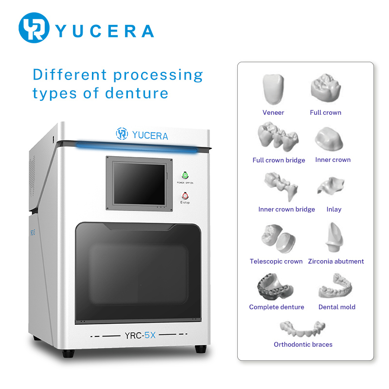 دستگاه فرز دندانپزشکی CNC رومیزی Yucera CAD CAM 5 محور، ابزار آزمایشگاهی فرز فلز زیرکونیا چین OEM