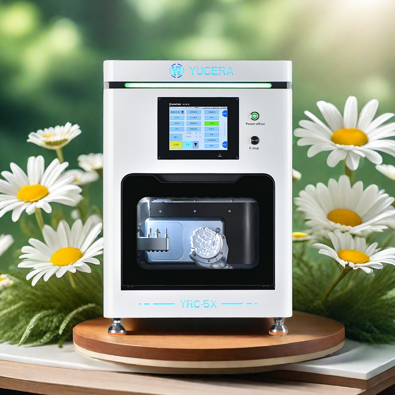 دستگاه فرز CNC مینی جمع و جور Yucera، آزمایشگاه دندانپزشکی 5 محور CAD CAM، ساخت تاج زیرکونیا و فلز