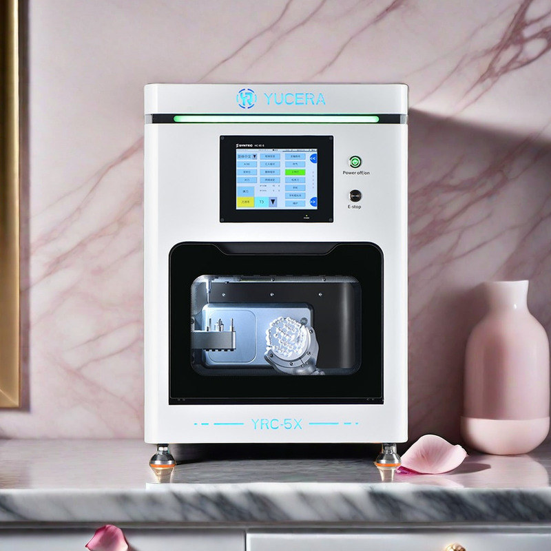 تجهیزات آزمایشگاهی دندانپزشکی فشرده Yucera دستگاه فرز CAD/CAM 5 محور برای تولید روکش و بریج های کوچک