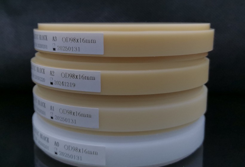 مواد دندانی چند لایه Yucera Pmma 98mm محصولات دندانی CAD CAM Pmma Disc