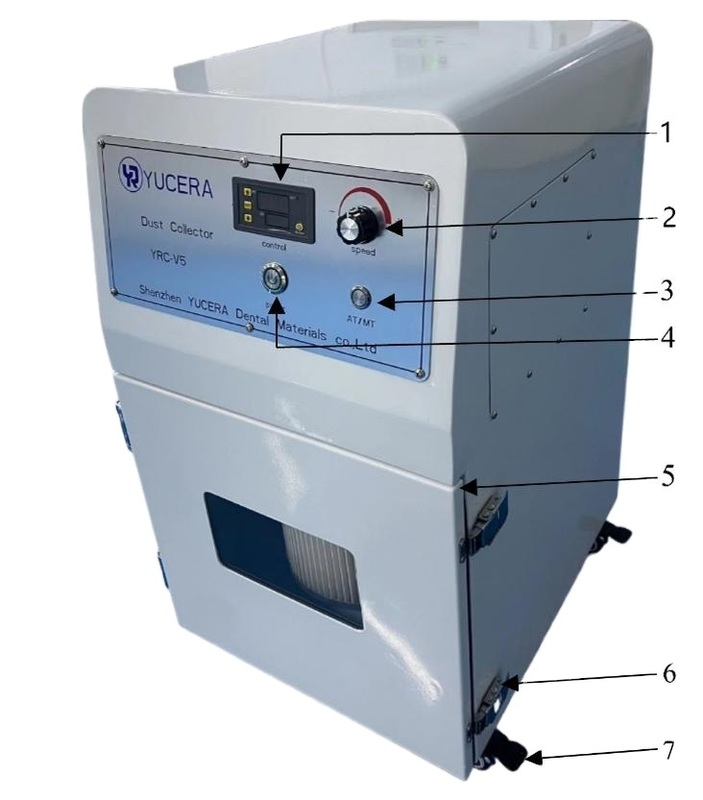جاروبرقی YUCERA YRC-V5 جاروبرقی دندانپزشکی قابل حمل برای دستگاه فرز CNC دندانپزشکی برای لابراتوار دندانپزشکی