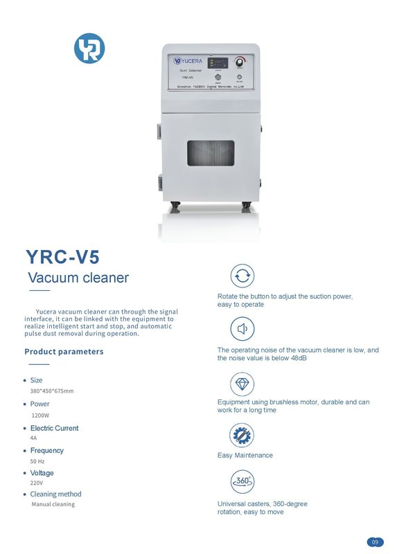 جاروبرقی YUCERA YRC-V5 جاروبرقی دندانپزشکی قابل حمل برای دستگاه فرز CNC دندانپزشکی برای لابراتوار دندانپزشکی