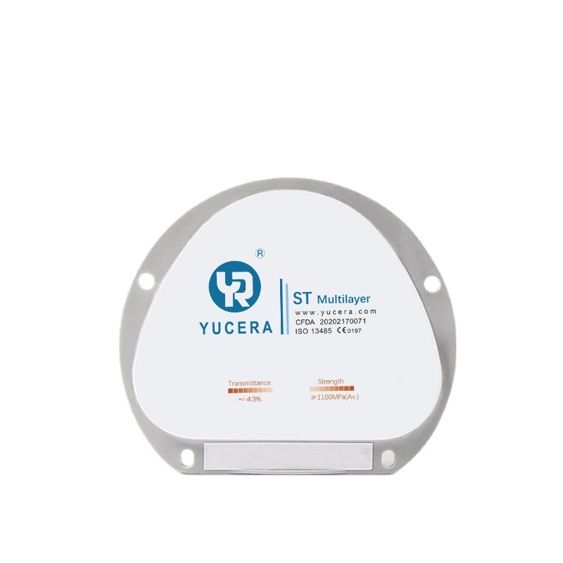 بلوک‌های زیرکونیای چند لایه Yucera ST - راه‌حل با عملکرد بالا برای کاربردهای دندانی CAD/CAM