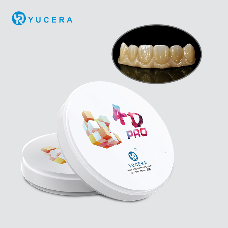 Dental Zirconia Block  YUCERA 4D Pro (1200MPa/43-57% Trans.) | 6-Layer Biomimetic Technology