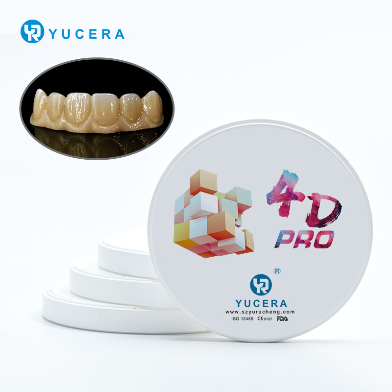 Dental Zirconia Block  YUCERA 4D Pro (1200MPa/43-57% Trans.) | Multi-Layer Gradient Technology