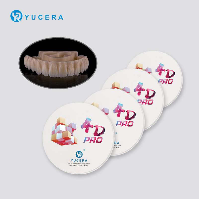 Dental Zirconia Block  YUCERA 4D Pro (1200MPa/43-57% Trans.) | Multi-Layer Gradient Technology