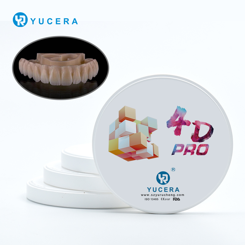 Dental Zirconia Block  YUCERA 4D Pro (1200MPa/43-57% Trans.) | Multi-Layer Gradient Technology