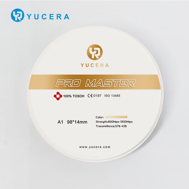 بلوک زیرکونیای دندانی Yucera Pro Master 95mm ابعاد دقیق مناسب برای انواع راه حل های ترمیم دندان